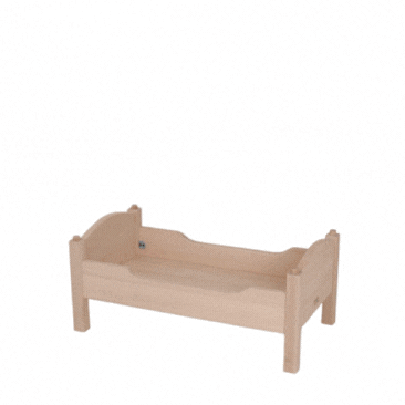 Puppenbett weiß-natur im Waldorfstil